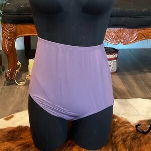 Vintage Olga Sheer Hi-Kini Shaper Panties Elastic Waist Size XL Purple